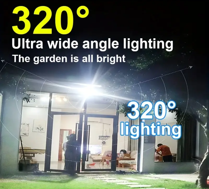 \ z 3 Trybami, 320° Szeroki Kąt | Wodoodporna Lampa Bezpieczeństwa na Ulice, Garaże, Dziedziniec – Lightight