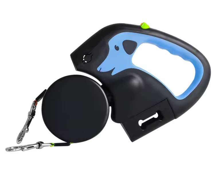 Zwijana Smycz 3m dla Małych Pupili – Podwójna, Obrotowa, Świecąca LED 360°