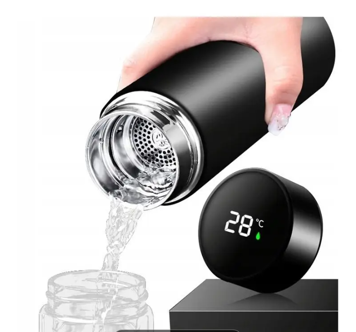 Kubek Termiczny LED 500 ml – Stylowy Termos na Kawę i Herbatę | Bidon z Wyświetlaczem Temperatury | Idealny Prezent dla Chłopaka