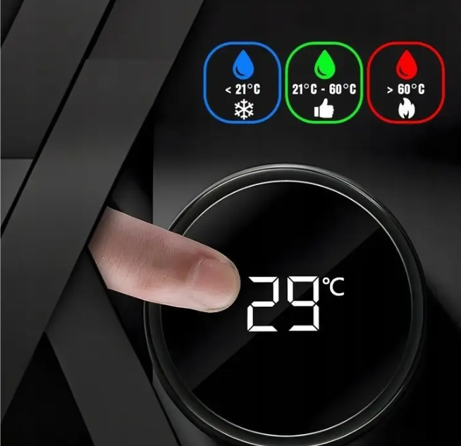 Kubek Termiczny LED 500 ml – Stylowy Termos na Kawę i Herbatę | Bidon z Wyświetlaczem Temperatury | Idealny Prezent dla Chłopaka