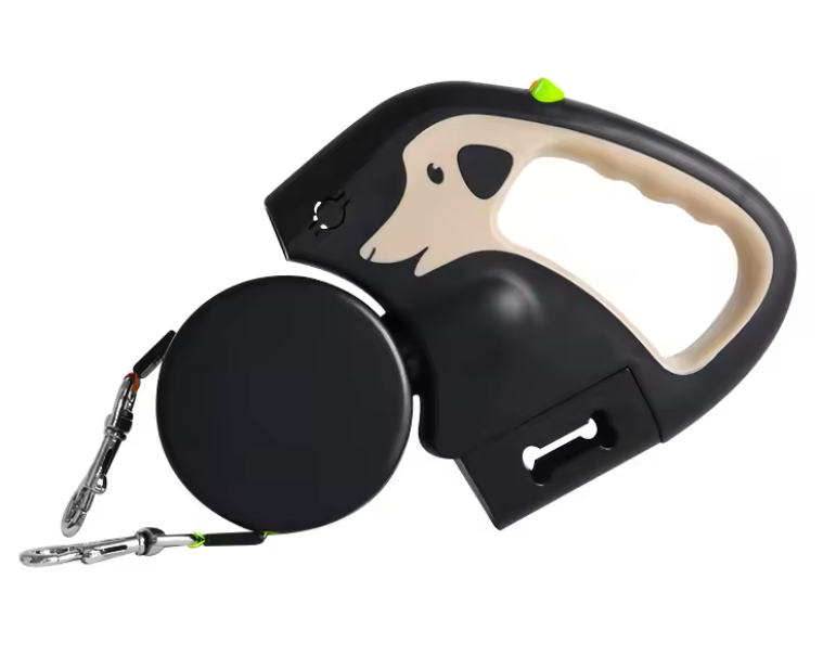 Zwijana Smycz 3m dla Małych Pupili – Podwójna, Obrotowa, Świecąca LED 360°