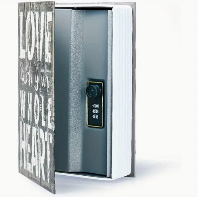 Kompaktowa Skrytka Książkowa z Szyfrem – Stylowy Sejf Ukryty w Książce | Bezpieczne Przechowywanie Gotówki i Biżuterii