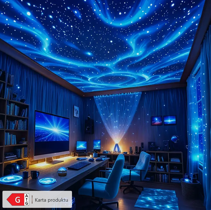 Projektor Galaktyczny ShineSpace YETHKE z Efektem Mgły – Nocne Światło LED USB | Idealny do Sypialni, Imprez i Dekoracji Wnętrz