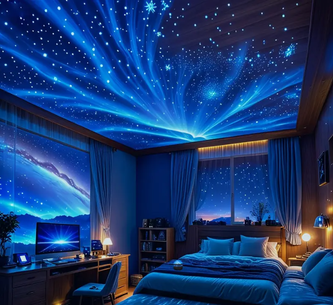 Projektor Galaktyczny ShineSpace YETHKE z Efektem Mgły – Nocne Światło LED USB | Idealny do Sypialni, Imprez i Dekoracji Wnętrz